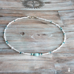 Delikatny naszyjnik,  celebrytka,  korale,  biżuteria damska