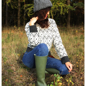 Szara czapka z peruwiańskiej wełny alpaka