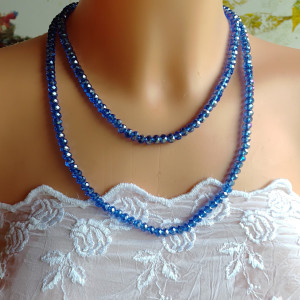 Naszyjnik Kryształki Niebieskie nasz24.70