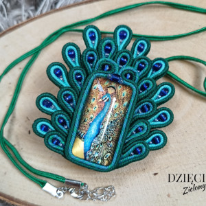 Wisiorek + broszka 2 w 1 - paw