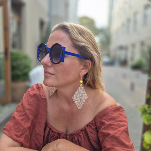 Kolczyki boho dlugie lekkie azurowe