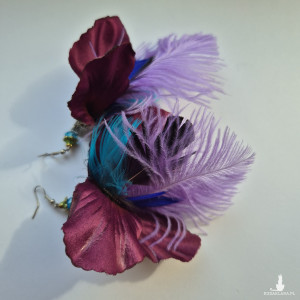 Kolczyki boho dlugie lekkie kwiaty