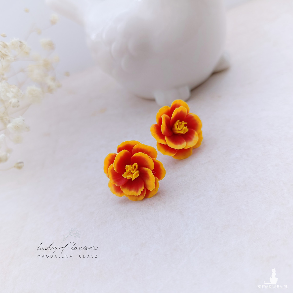 Jesienne kolczyki z nagietkami