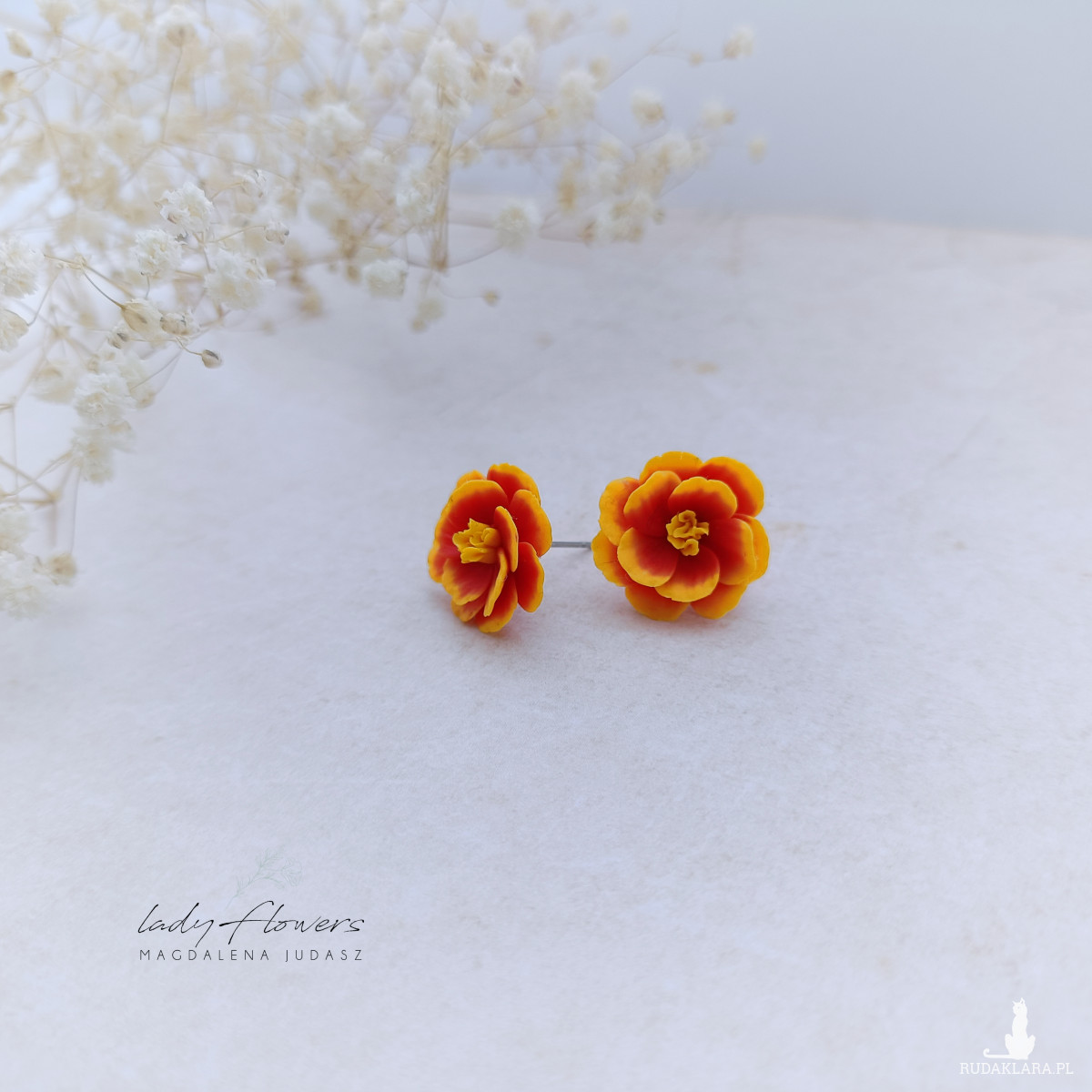 Jesienne kolczyki z nagietkami