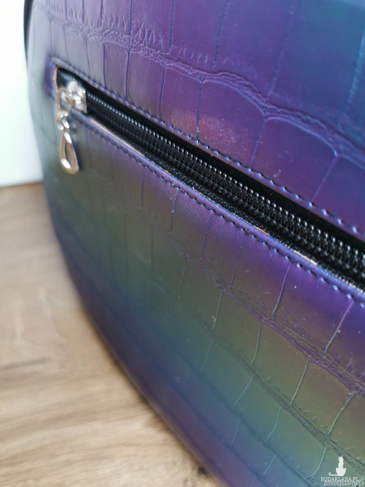 Torebka na ramię handmade kuferek - ekoskóra holo