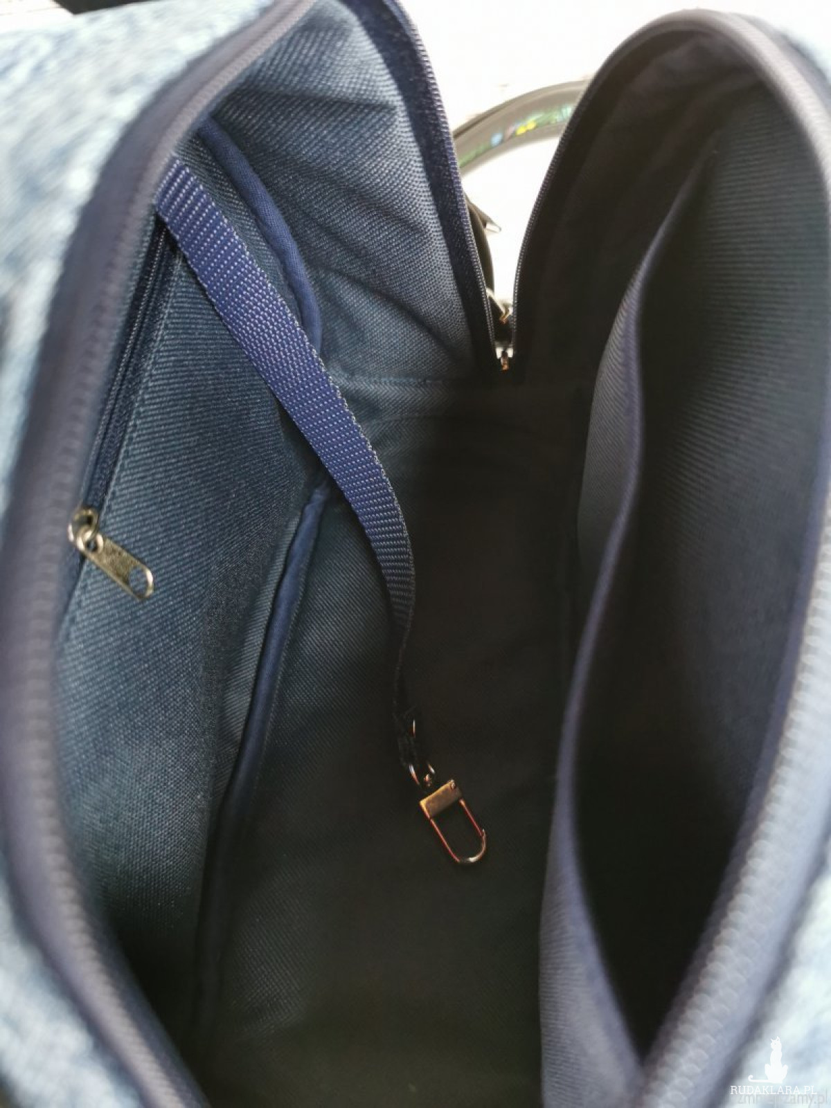 Torebka damska handmade na ramię kuferek - jeans