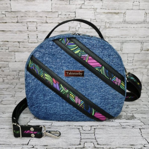Torebka damska handmade na ramię kuferek - jeans