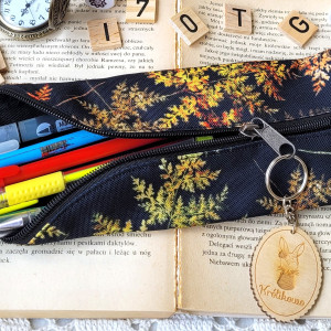 Wodoodporny piórniczek/kosmetyczka/etui na okulary: jesienne paprocie
