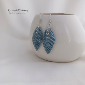Kolczyki koralikowe listki - Blue Line