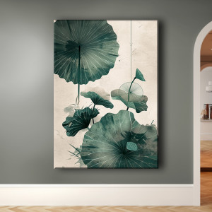 Lotus - Obraz na płótnie 50x70cm - Druk Blejtrama - Chiński Orient, Zen #2 - możliwe inne rozmiary