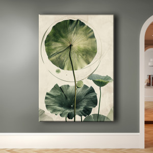 Lotus - Obraz na płótnie 50x70cm - Druk Blejtrama - Chiński Orient, Zen #3 - możliwe inne rozmiary