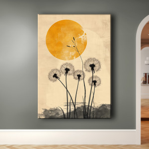 Dmuchawce - Obraz na płótnie 50x70cm - Druk Blejtrama - Chiński Orient, Zen #11 - możliwe inne rozmiary