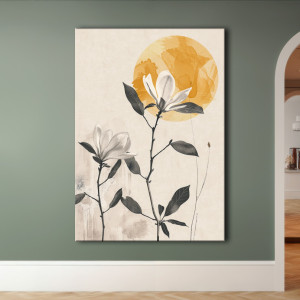Magnolia - Obraz na płótnie 50x70cm - Druk Blejtrama - Chiński Orient, Zen #20 - możliwe inne rozmiary