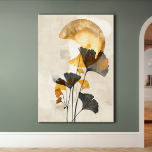 Miłorząb japoński - Obraz na płótnie 50x70cm - Druk Blejtrama - Chiński Orient, Zen #38 - możliwe inne rozmiary