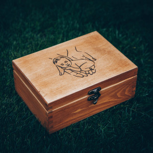 Szkatułka, Kuferek  na prezent z okazji Narodzin Dziecka - Grawer