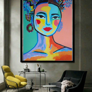 duży obraz olejny kolorowy olej na płótnie hiszpanka portret kobiety