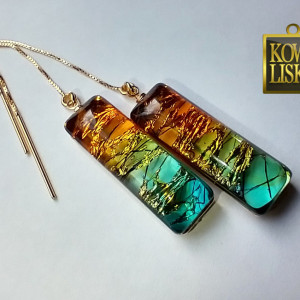 Złoto jesieni - kolczyki z żywicy