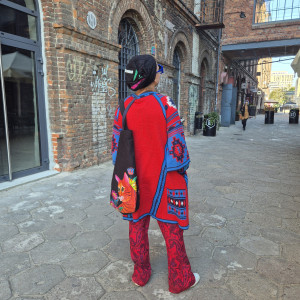 Czapka czarna boho  koronkowa uniwersalna