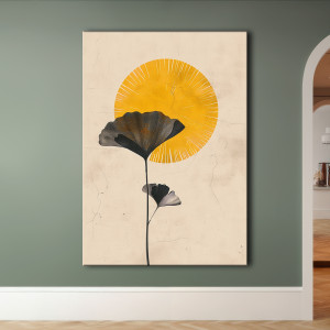 Miłorząb japoński - Obraz na płótnie 50x70cm - Druk Blejtrama - Chiński Orient, Zen #45 - możliwe inne rozmiary