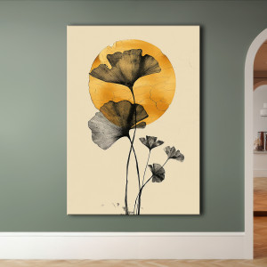 Miłorząb japoński - Obraz na płótnie 50x70cm - Druk Blejtrama - Chiński Orient, Zen #47 - możliwe inne rozmiary