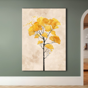 Miłorząb japoński - Obraz na płótnie 50x70cm - Druk Blejtrama - Chiński Orient, Zen #48 - możliwe inne rozmiary