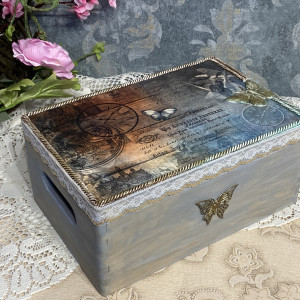 Pudełko na drobiazgi, kuferek wspomnień, , prezent dla mamy, dla siostry