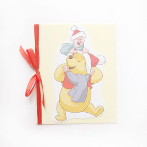 bajkowe kartki na Mikołajki, mikołajkowe kartki, Kubuś Puchatek kartka na Boże Narodzenie, świąteczne kartki dla dzieci,  kartka z Kubusiem Puchatkiem, Boże Narodzenie kartka dla dziecka