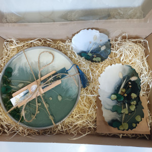 Taca dekoracyjna z kompletem podkładek