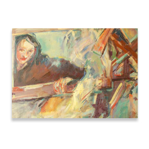 duży obraz olejny, kobieta obraz ręcznie malowany, nowoczesny obraz na płotnie, dziewczyna obraz