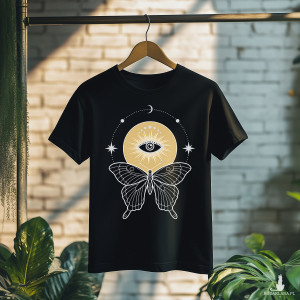 Koszulka - Święta geometria - Oko boga - Motyl z gwiezdnym ornamentem #5
