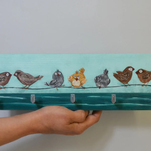 Wieszak na klucze w stylu rustykalnym, 5 haczyków