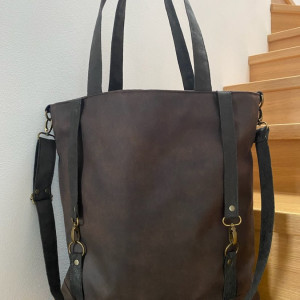 Torba  tote XXL - ciemny brąz