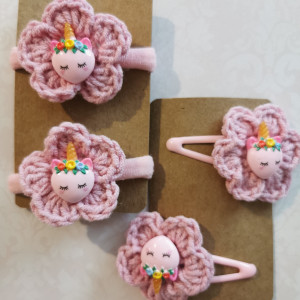 Zestaw ozdób do włosów jednorożec