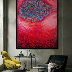 duży obraz olejny kolorowy olej na płótnie DNA ocean