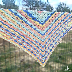 Śliczna duża chusta ręcznie dziergana