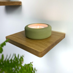 Drewniana półka ścienna, kwadratowa półka dębowa 17 x 17 cm