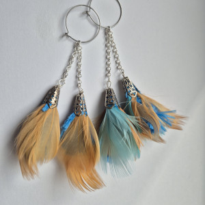 Kolczyki pióra długie cudne