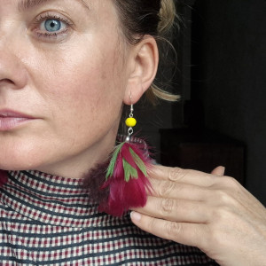 Kolczyki pióra długie cudne