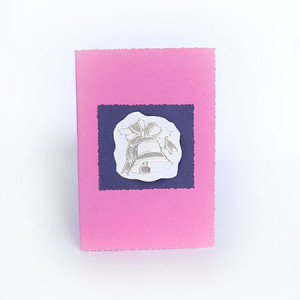 różowa kartka na Boże Narodzenie, świąteczne kartki bez życzeń, Boże Narodzenie kartki, noworoczne kartki, bożonarodzeniowa kartka z dzwoneczkiem, kartki dla firm, fajne kartki