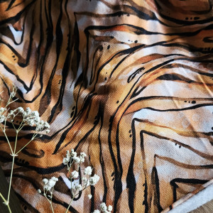 Czapka w akwarelowy motyw tygrysa abstrakcji dla każdego z polarem