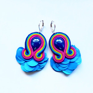 kolczyki sutasz Blue Flower