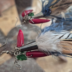 Kolczyki pióra długie cudne