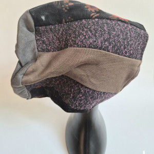 Czapka patchworkowa ciepła na podszewce