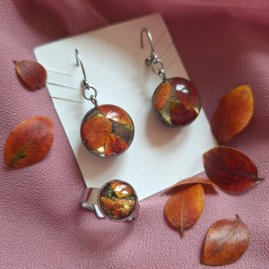 Zestaw damski. Pierścionek. Kolczyki. Jewellery. Handmade