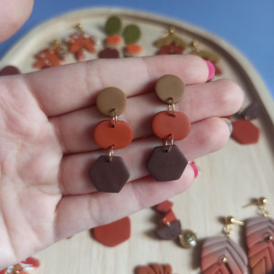 Kolczyki jesienne łańcuszki