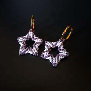 Fioletowe Kolczyki w Kształcie Gwiazdek