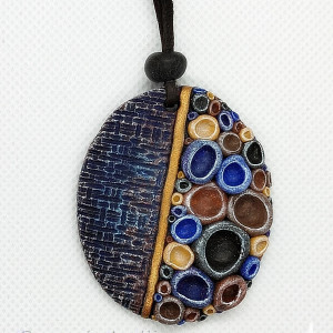 polymer clay struktury w kolorze duży wisior