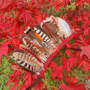 Pióropusz pióra naturalne "Red foot tribe"