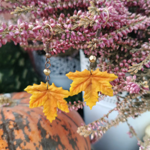 Kolczyki żółte listki klonu