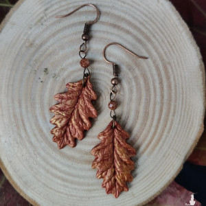 Kolczyki listki dębu